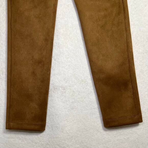 NWT LOFT Camel Brown Faux Suede Side Zip Leggings Size 0 - Picture 7 of 8
